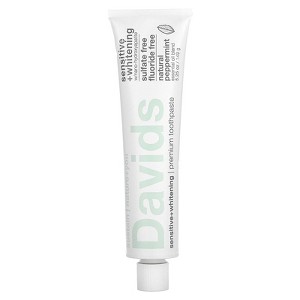 Davids Premium Toothpaste, Sensitive + Whitening, Natural Peppermint, 5.25 oz (149 g) - 1 of 4