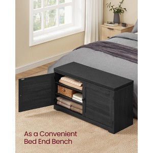 3-Tier Shoe Storage Bench with Cushion, 39.8 Inch Entryway Seat with Adjustable Shelves and Doors - 1 of 4
