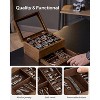 8-Slot Watch Box, 2-Tier Watch Display Case with Large Glass Lid, Removable Watch Pillows - 4 of 4