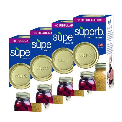 Superb Sealing Solutions Canning Lids, Lid Toppers Fit 2.75 inch Regular Mouth Mason Jars, Food Grade with Thick Seals, USA Made, 240 Count