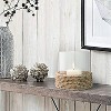 Attop Decorative Hyacinth Hurricane Pillar Candle Holder, Brown - 2 of 4