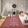 GustoWave Christmas Non Shedding Xmas Decorative Throw Rug for Living Room, Bedroom, Red - 4 of 4