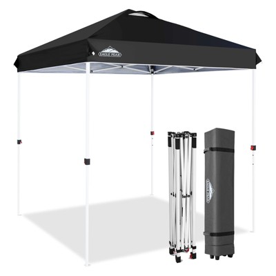 EAGLE PEAK 6.6x6.6 Pop Up Canopy Tent Instant Outdoor Canopy Easy Set Up Straight Leg Folding Shelter with Wheeled Bag, 8 Stakes and 4 Ropes