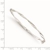 Black Bow Jewelry 3mm 14k White Gold Polished Twisted Hinged Bangle Bracelet - 3 of 4