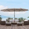15ft Large Crank Outdoor Double-Sided Rectangular Umbrella for Pool, Garden, Patio, Lawn, Market with Base - 4 of 4