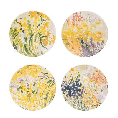 Transpac Ceramic 6.75 in. Lavender Appetizer Plates Set of 4