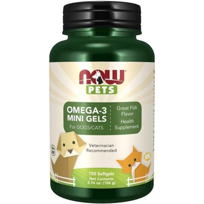 Pets-Omega-3 Mini Gels-For Dogs & Cats by Now Foods  -  150 Softgel
