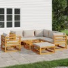 vidaXL 8 Piece Patio Lounge Set | Solid Acacia Wood | Light Gray Cushions | Modular Design for Outdoor Living Spaces | Easy Assembly | Farmhouse Style - 2 of 4