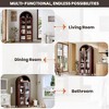 Arched Kitchen Pantry Cabinet - Farmhouse 5 Tier Display Shelf with Adjustable Shelf and 2 Large Glass Doors, Versatile Storage Cupboard for Kitchen - 3 of 4