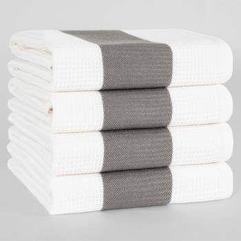 American Soft Linen Dish Towels, 100% Cotton Dish Cloths for Kitchen, 4 Packed Soft Absorbent Quick Dry Kitchen Towels