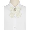 Elerevyo Women's Ribbon Brooch Necktie Pin Bow Tie with Pearl - 4 of 4
