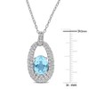 EVERLY JEWELRY | Sterling Silver 3 7/8 CT TGW Sky Blue Topaz White Topaz Fashion Pendant With Chain, 18-inch - 2 of 4