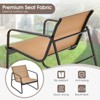 Tangkula 3PCS Conversation Set Outdoor Metal Chair & Table Tempered Glass Top Patio - 2 of 4