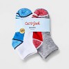 Boys' 10pk Striped Lightweight Ankle Socks - Cat & Jack™ Gray/White - 2 of 3