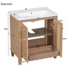 30" Bathroom Vanity With Sink, Solid Wood Cabinet With Resin Sink, Modern Free Standing Storage Cabinet With Height Adjustable Shelf, Hidden Drawer - 3 of 4