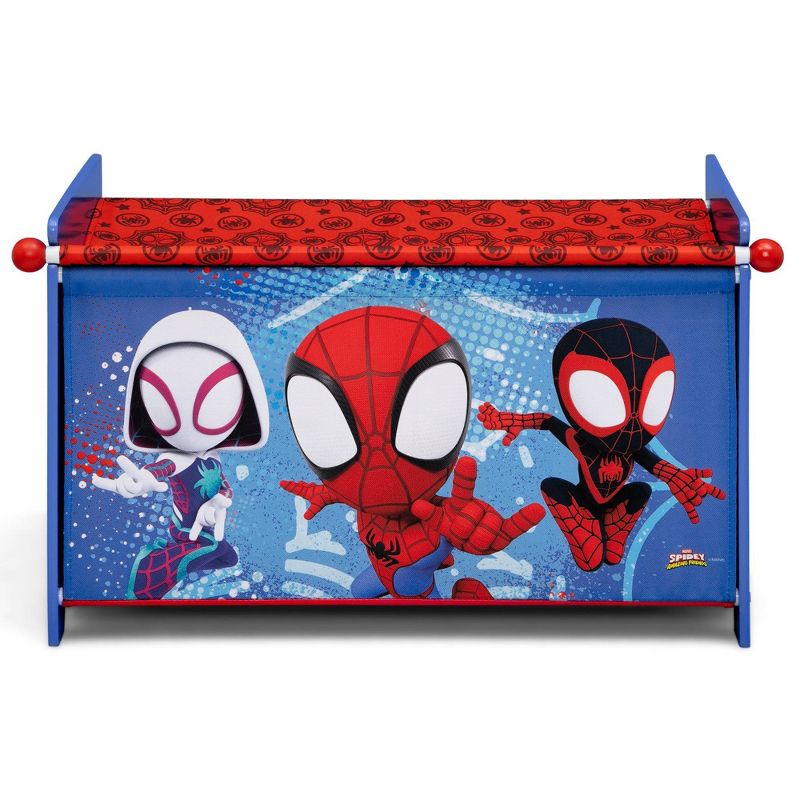 Delta Children Marvel Spidey and His Amazing Friends Toy Box with Retractable Fabric Top - Blue, 5 of 11