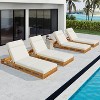 Christopher Knight Home Moreno Outdoor Acacia Wood Adjustable Chaise Lounge with Water-Resistant Cushion (Set of 4) - 2 of 4
