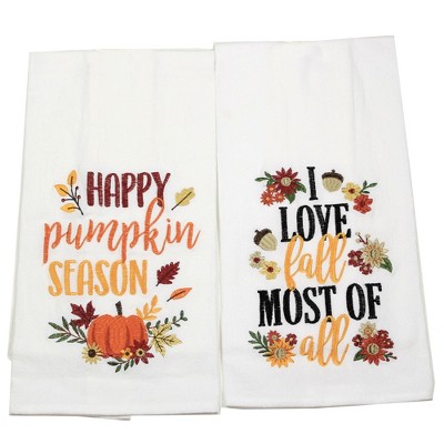 Fall 27.0" Pumpkin Season  Love Fall Towel Flour Sack Towels  -  Kitchen Towel