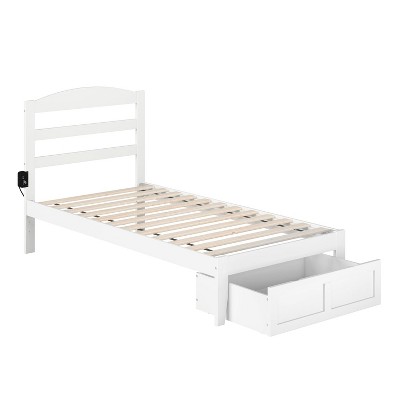 AFI Furnishings Warren Platform Bed T with Foot Drawer WH