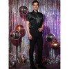 Lars Amadeus Men's Satin Point Collar Short Sleeve Button Down Business Shirts - 4 of 4