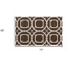 HomeRoots 5' X 8' Brown and Ivory Abstract Geometric Hand Tufted Non Skid Area Rug - 3 of 4