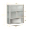 TROPOW Wall-Mounted Double Glass Door Cabinet,Storage Cabinet with Detachable Shelves, Versatile Sideboard for Kitchen Laundry Office White Style 3 - 4 of 4