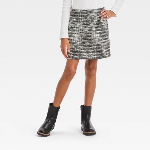 Mary Kate Tweed Skirt - Navy Fleck