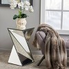 Christopher Knight Home Amiel Geometrical Mirrored Side Table Silver: Luxury Glam Accent, No Assembly Required - 3 of 4