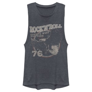 Juniors Womens Lost Gods Rock and Roll Eagle Festival Muscle Tee - 1 of 4