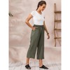 ECUPPER Womens Linen Cropped Pants Loose Casual Capri Cotton Wide Leg Plus Size Elastic Waist with Drawstring Trouses - 4 of 4