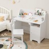 Kids Desk and Chair Set, Wooden Children Study Table with Storage Cabinet & Hutch, Student Writing Table for 3-12 Years Girls Boys Bedroom Nursery - 4 of 4