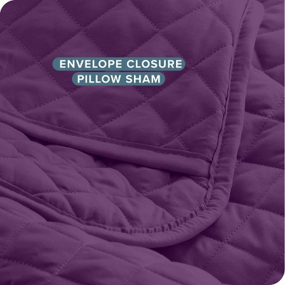 Plum Twin/Twin XL Diamond Stitched Microfiber Coverlet Set