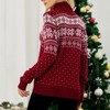 Women's Snowflake Knit Sweater High Neck Christmas Pullover Jacquard Pattern Holiday Top - 4 of 4