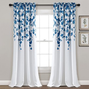 Home Boutique Farmhouse Ginkgo Leaf Light Filtering Window Curtain Panel Navy Single 52X84+2 - 1 of 1