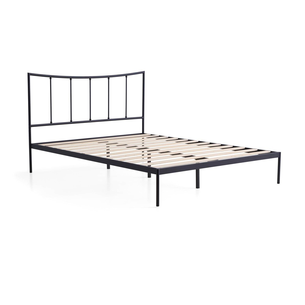 Photos - Wardrobe Brookside Home Queen Gemma Metal Platform Bed with Scooped Vertical Bar He