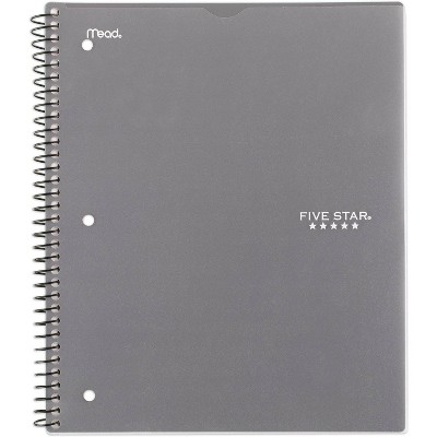 Spiral Notebook 1 Subject Wide Ruled Customizable Gray - Five Star