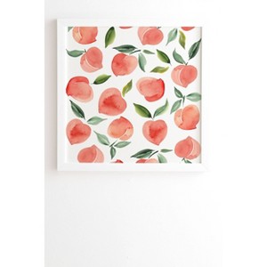 12" x 12" Summer Sun Home Art Peaches Framed Wall Art White/Orange - Deny Designs: Sustainable Bamboo Frame, Modern Decor - 1 of 4