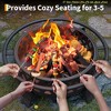 37 Inch Outdoor Fire Pit w/ Spark Screen and Stoker Tool, Portable Wood Burning Fire Pits for Camping Garden and Patio Gatherings - 4 of 4