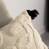 16" Handwoven Cotton Throw Pillow Cover with White on White Tufted Design and Tassel Corners, Insert Included - 4 of 4