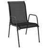 vidaXL 5 Piece Patio Dining Set Black Steel and Textilene - 3 of 4