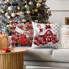 Lomsoe Christmas 4pcs Merry Red House Candy Stocking Snowman Bow Gift Box Pillow Cover Bedding Suitable for Bedroom, Best for Christmas. - 4 of 4