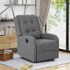 Fabric Upholstered Tufted Swivel Lounge Chair,360° Swivel Recliner Chair,Manual Recliner Chair With Adjustable Back And Footrest-Cuddlewood - 2 of 4