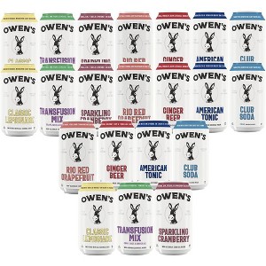 Owen’s Craft Mixers, | Vodka Mixer Packs | Rio Red Grapefruit, Ginger Beer, American Tonic, Club Soda, Classic Lemonade, Transfusion Mix & Sparkling Cranberry | Vegan & Gluten-Free Soda Mocktail and Cocktail Mixer - 1 of 1