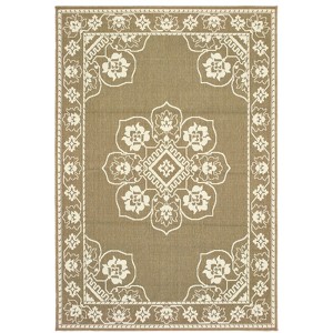 Oriental Weavers Marina 7764J Tan/ Ivory Indoor/Outdoor Area Rug - 1'9" x 3'9" - 1 of 3