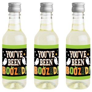 Big Dot of Happiness You've Been Boozed - Mini Wine and Champagne Bottle Label Stickers - Ghost Halloween Party Favor Gift for Women and Men - 16 Ct - 1 of 4