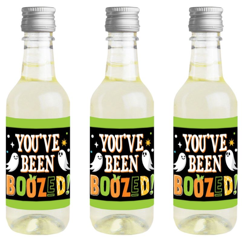 Big Dot of Happiness You've Been Boozed - Mini Wine and Champagne Bottle Label Stickers - Ghost Halloween Party Favor Gift for Women and Men - 16 Ct, 1 of 8