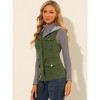 Allegra K Women's Sleeveless Lightweight Hooded Utility Zip Up Jacket Vest - image 4 of 4