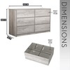 YONWAY Modern 6-Drawer Dresser Home Organization Storage with Spacious Storage and Sturdy Wood Frame for Living Room or Hallway, Grey - 3 of 4