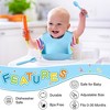Set of 2 Silicone Baby Bibs for Babies & Toddlers, Baby Training Cutlery with Adjustable Bib Soft Spoon Fork - 3 of 4