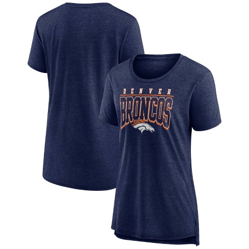 NFL Denver Broncos Women's Champ Caliber Heather Short Sleeve Scoop Neck  Triblend T-Shirt - S